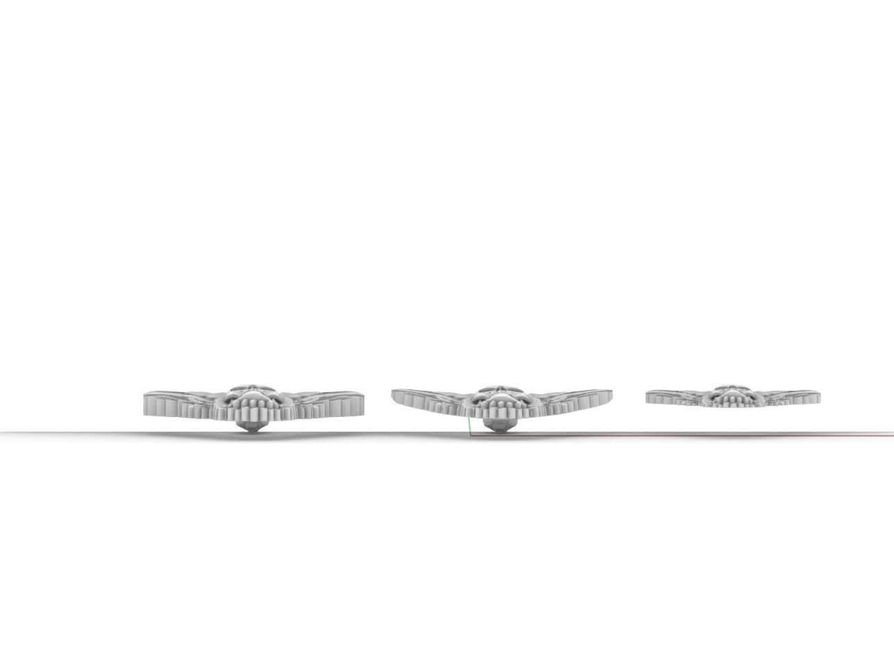 skull pendant with wings 3D print model_7