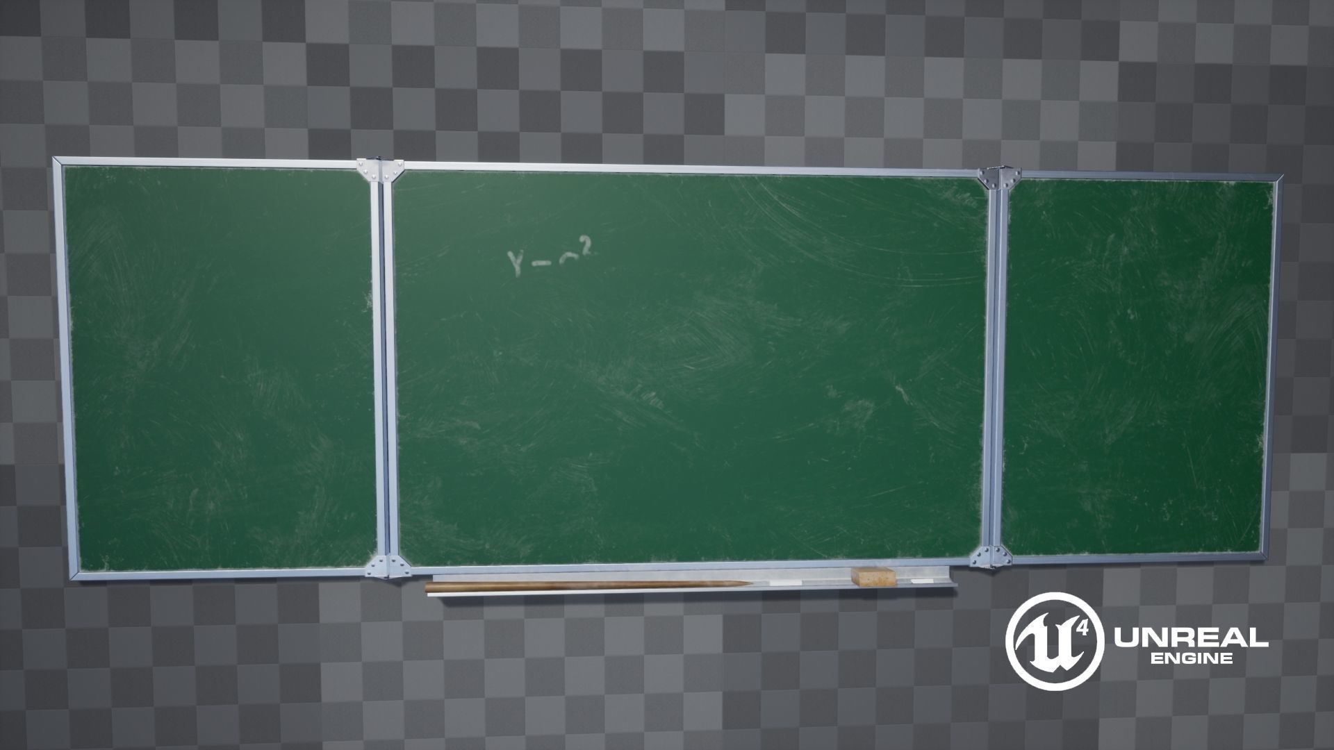 Chalkboard Low-poly 3D model_11