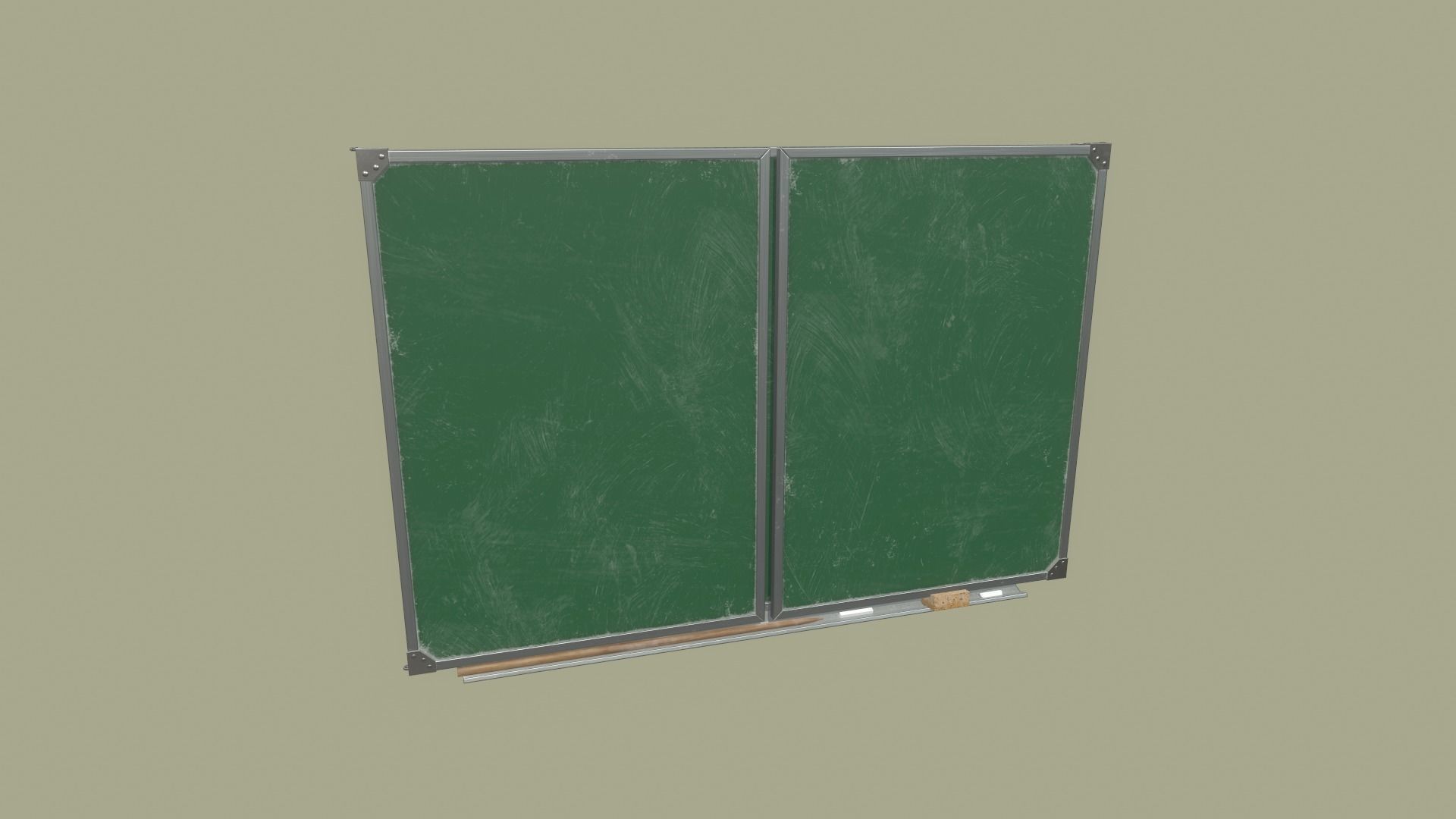 Chalkboard Low-poly 3D model_6