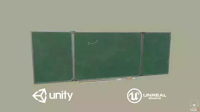 Chalkboard Low-poly 3D model