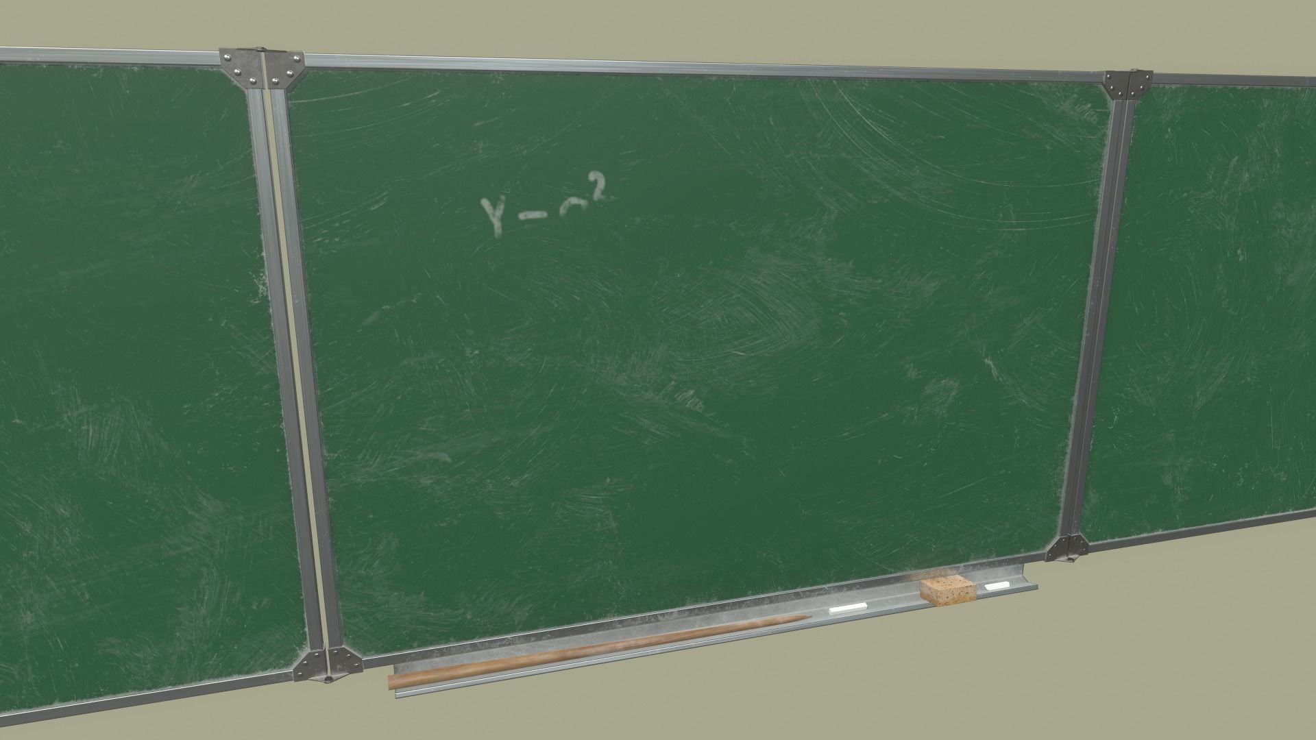 Chalkboard Low-poly 3D model_4