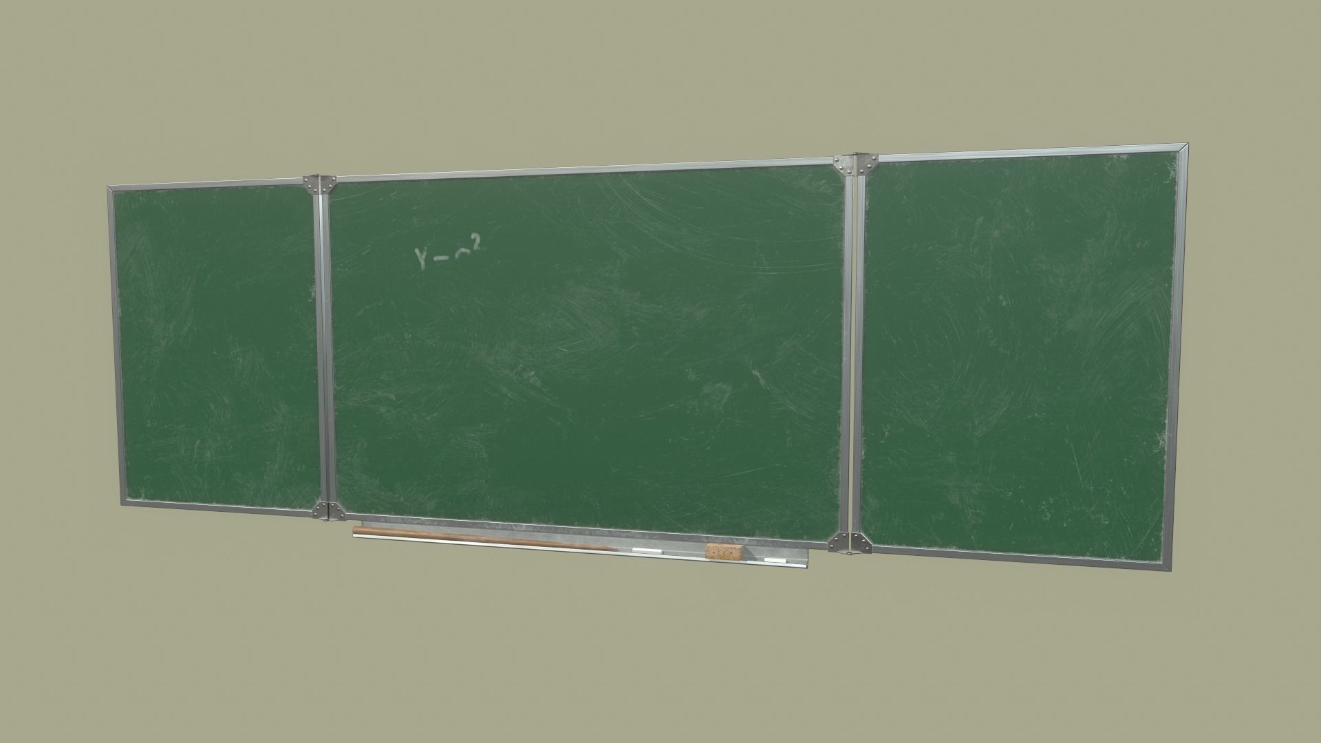 Chalkboard Low-poly 3D model_3