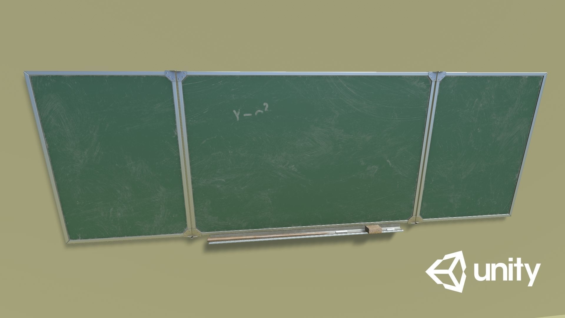 Chalkboard Low-poly 3D model_10