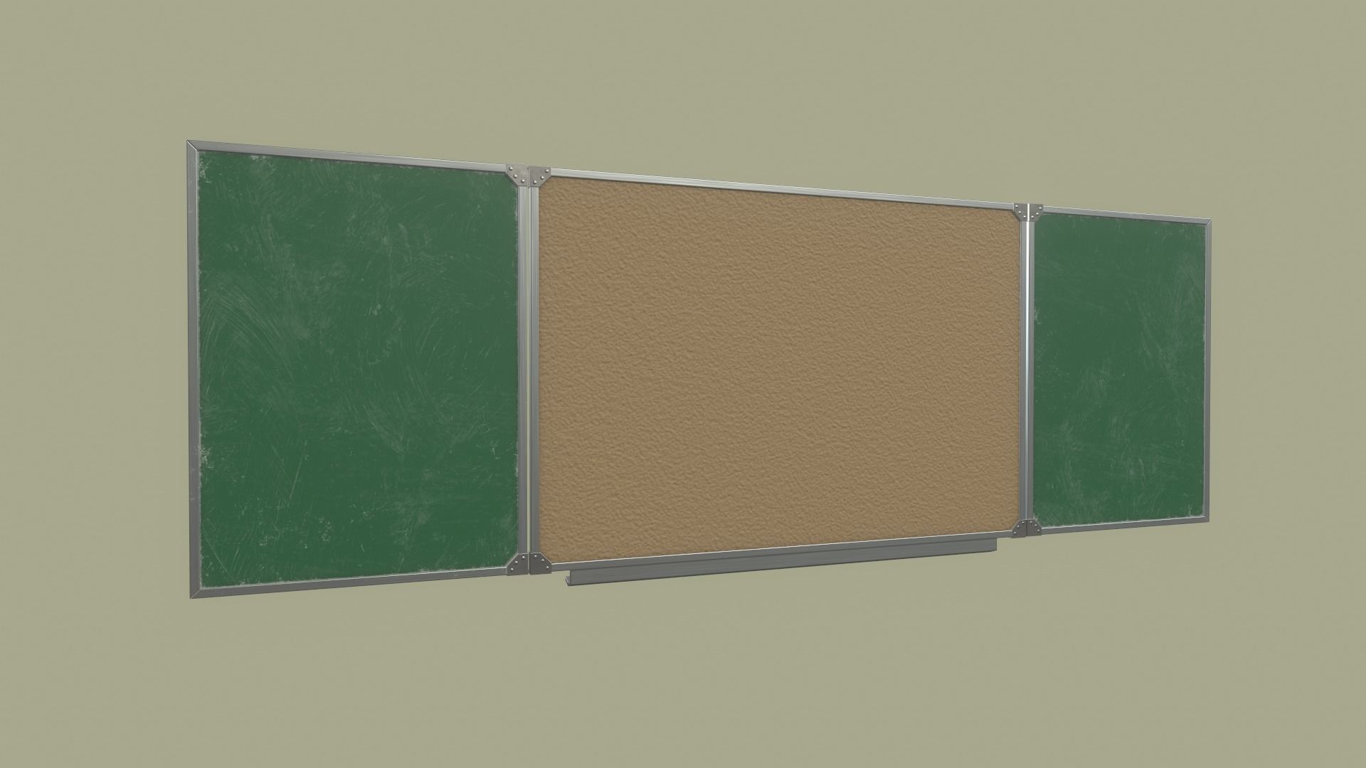 Chalkboard Low-poly 3D model_5