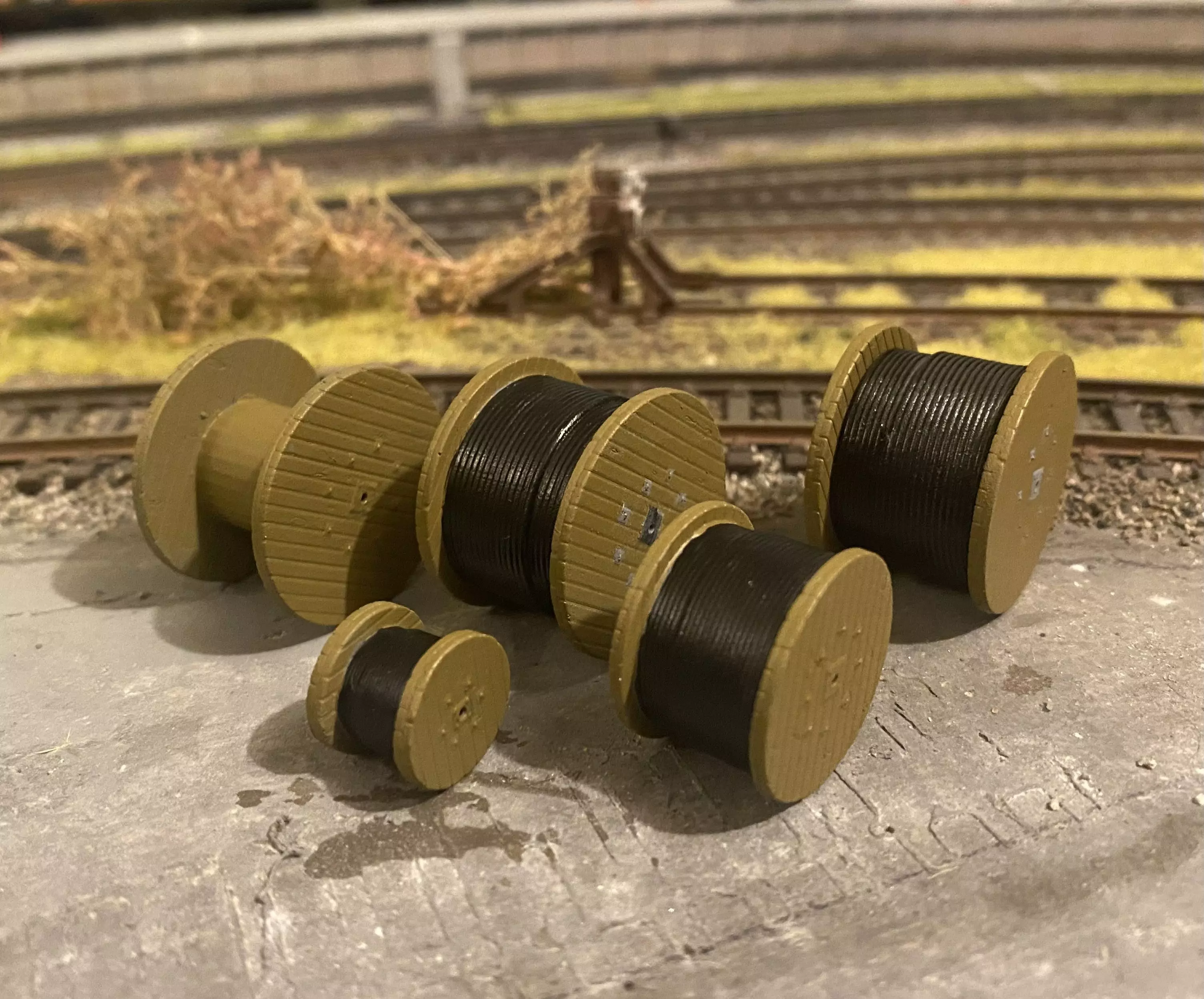 Model Railway - Cable Drums with and without Cable 3D print model_0