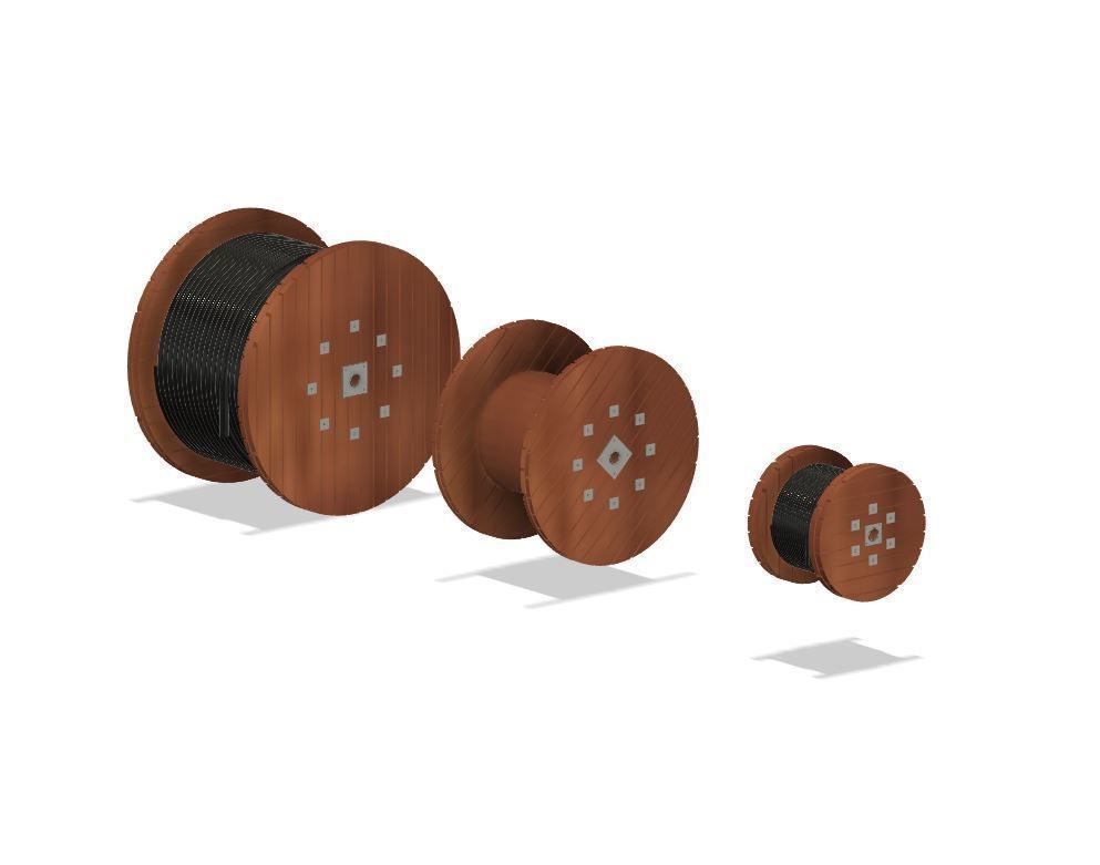 Model Railway - Cable Drums with and without Cable 3D print model_1