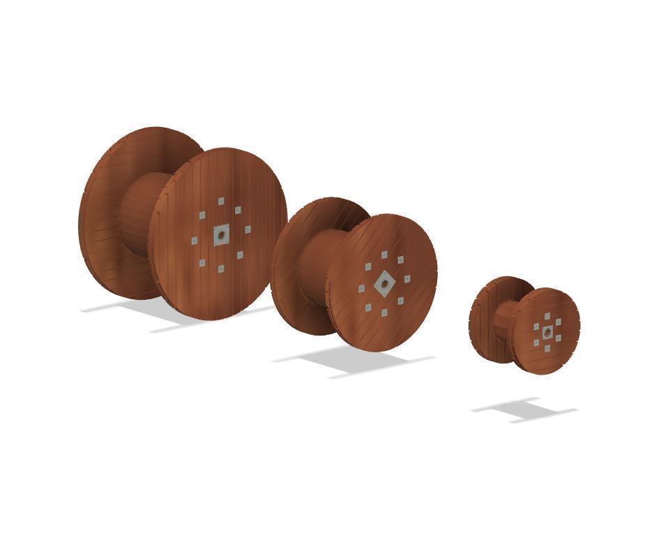 Model Railway - Cable Drums with and without Cable 3D print model_5