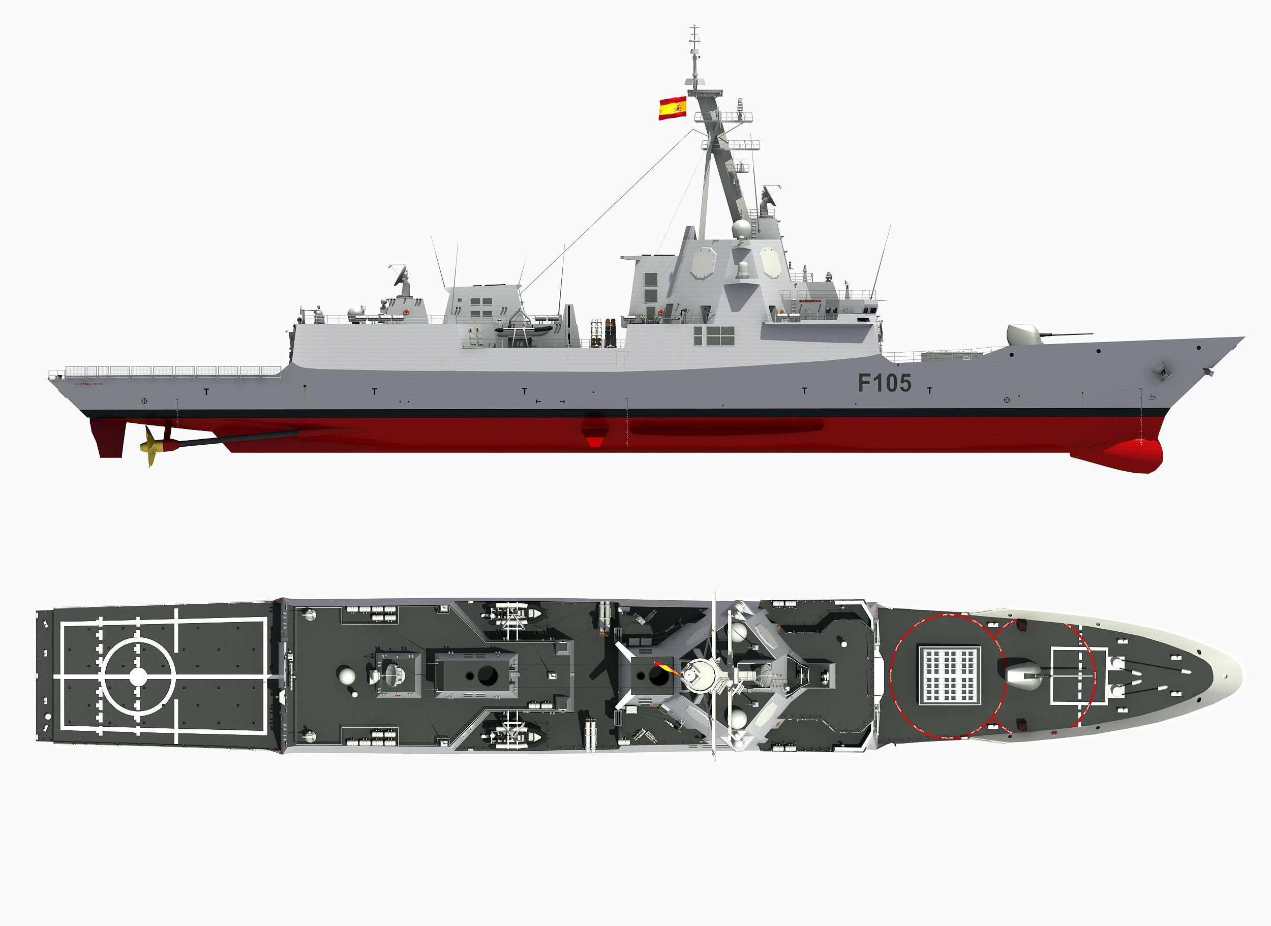 SPS CRISTOBAL COLON - ALVARO DE BAZAN 3D model_16