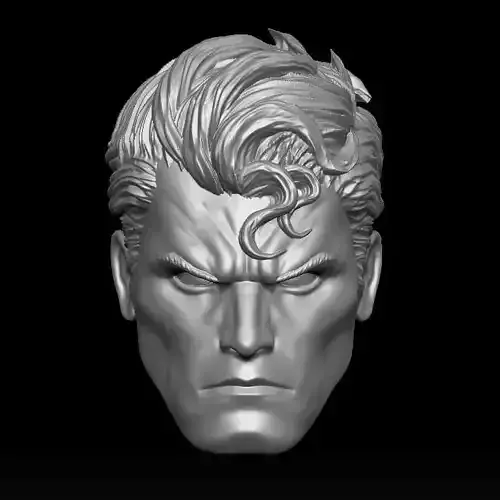 Superman head of comic book character 3D print model