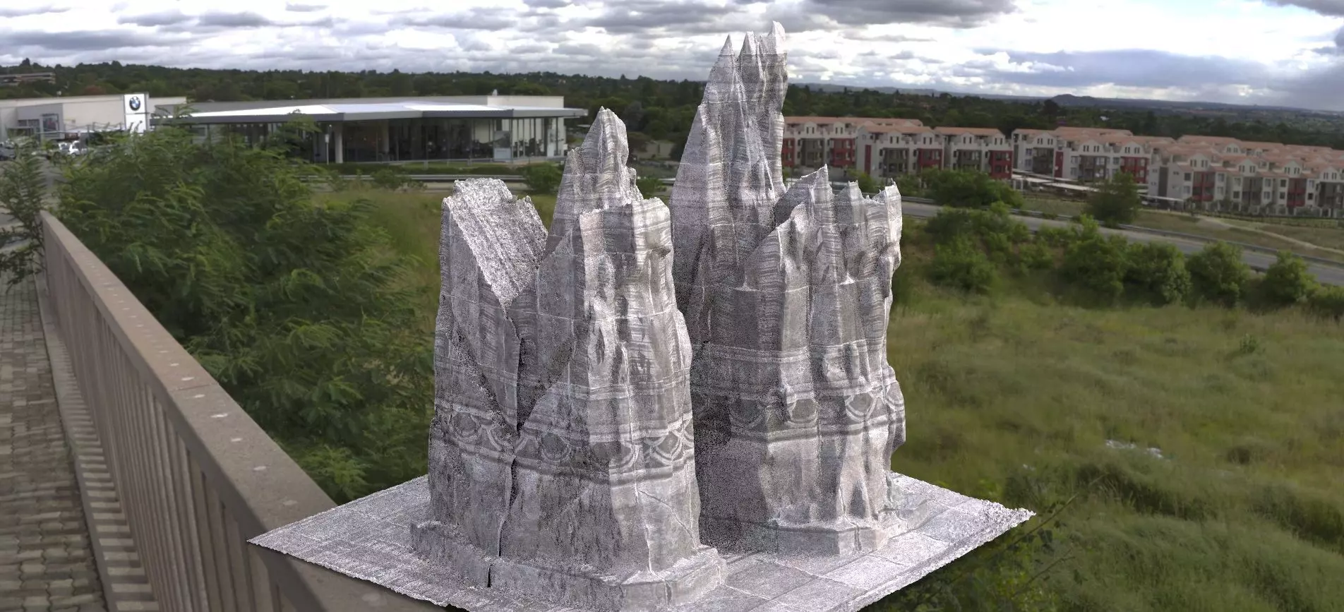 Cliff rock unique design 2 3D 3D model_0