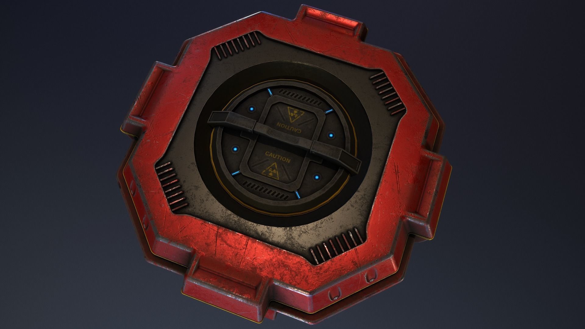 Sci-Fi Battery Module and Energy Cell Low-poly 3D model_6