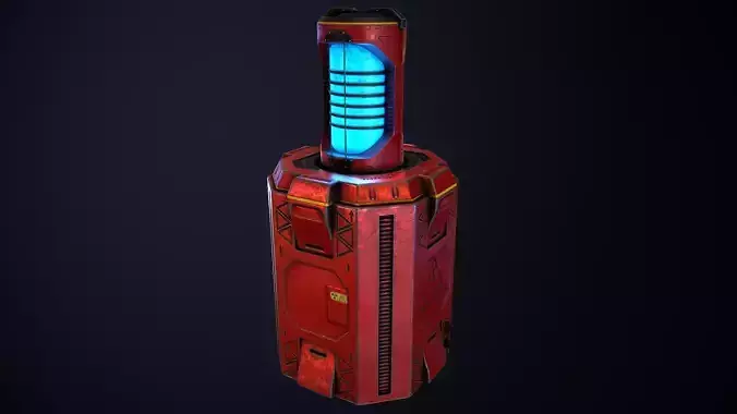 Sci-Fi Battery Module and Energy Cell Low-poly 3D model