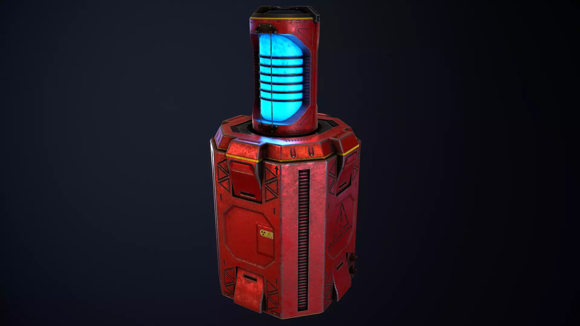Sci-Fi Battery Module and Energy Cell Low-poly 3D model_0