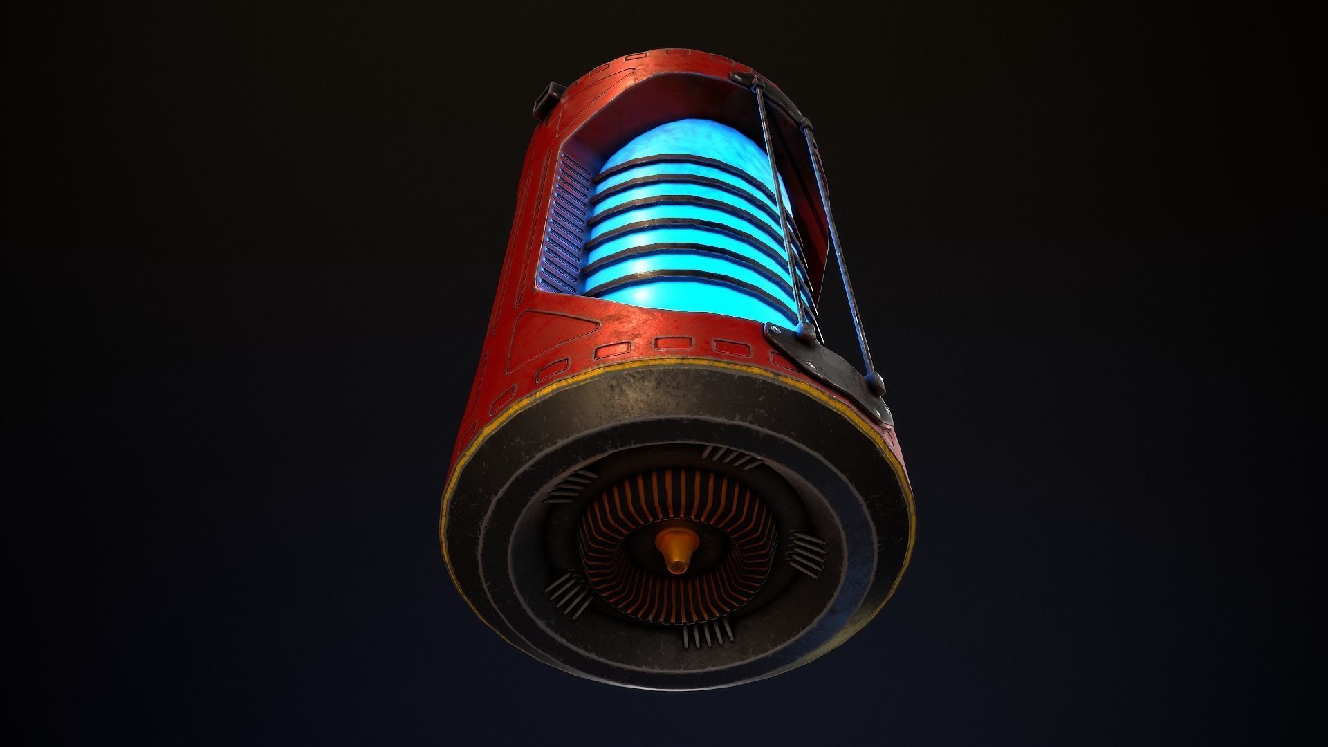 Sci-Fi Battery Module and Energy Cell Low-poly 3D model_8