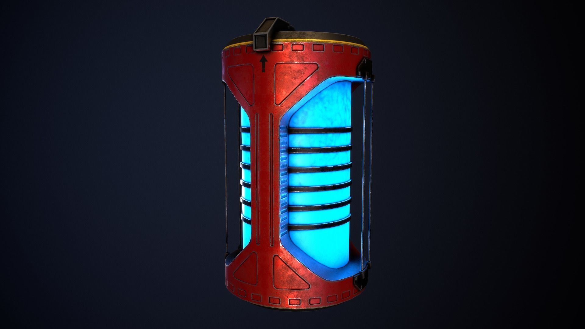 Sci-Fi Battery Module and Energy Cell Low-poly 3D model_10