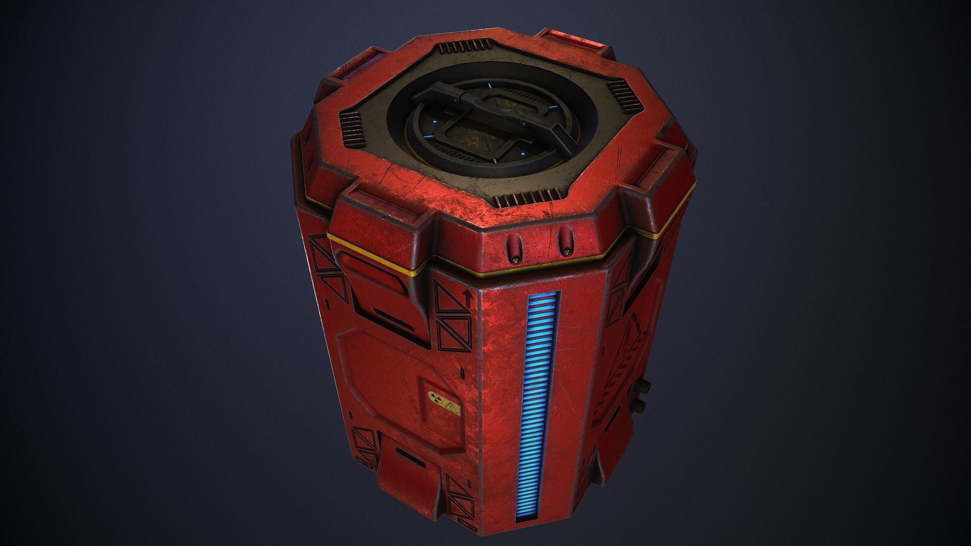 Sci-Fi Battery Module and Energy Cell Low-poly 3D model_5