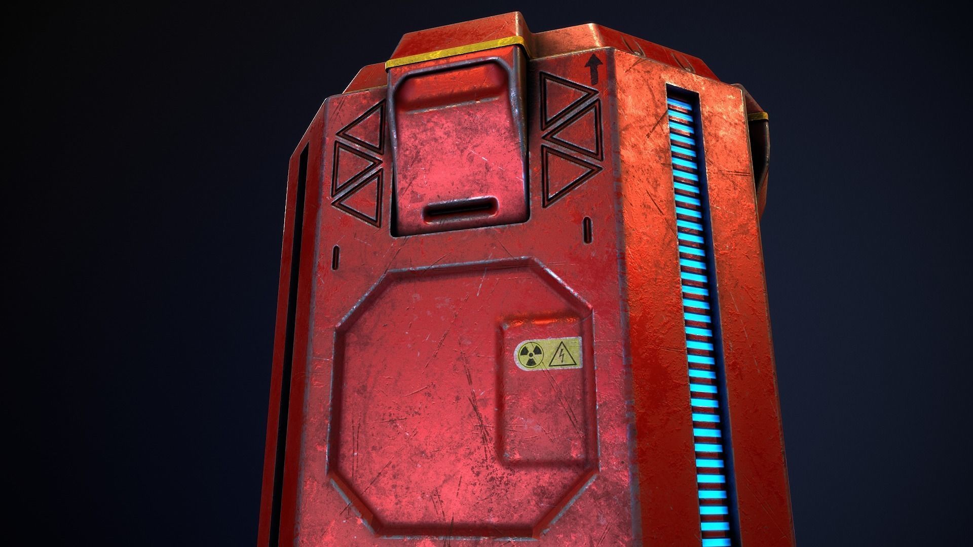 Sci-Fi Battery Module and Energy Cell Low-poly 3D model_2