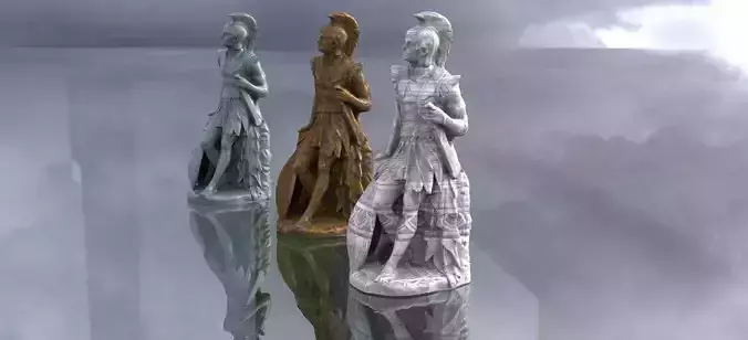 Roman Soldier With Shield at feet 3D model