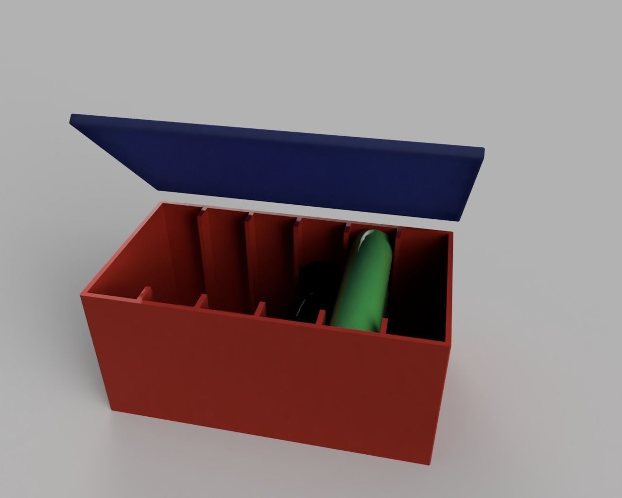 18x AA battery storage box 3D print model_1