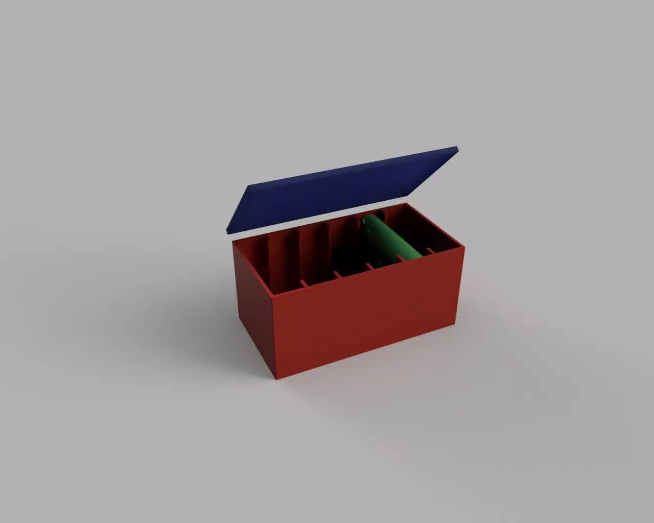 18x AA battery storage box 3D print model_0
