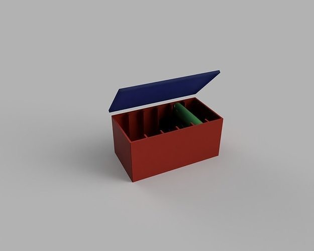 18x AA battery storage box 3D print model