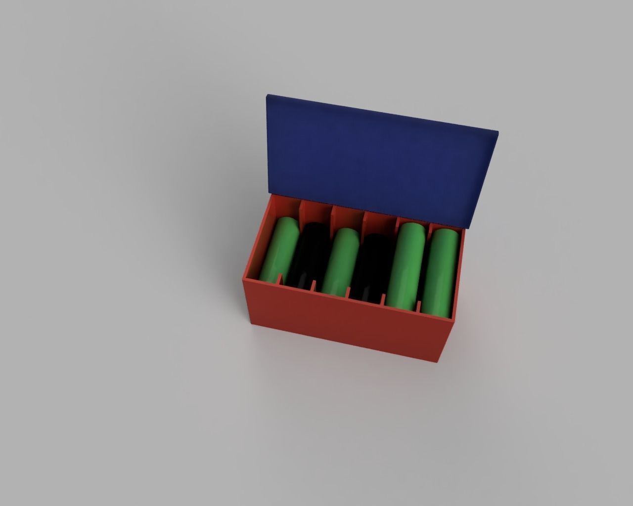 18x AA battery storage box 3D print model_4