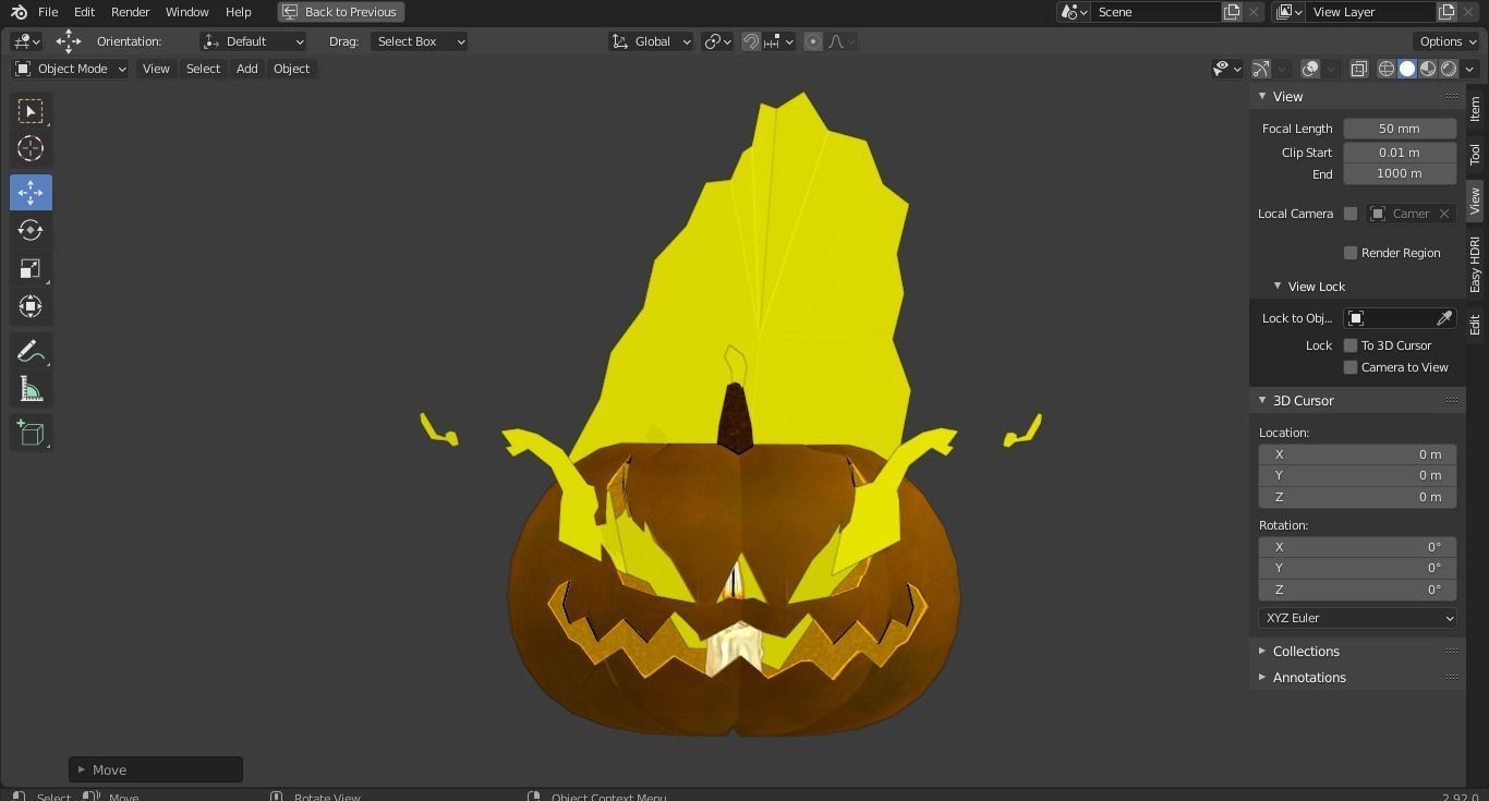 Jack-O-Lantern - Halloween Pumpkin  Low-poly 3D model_16