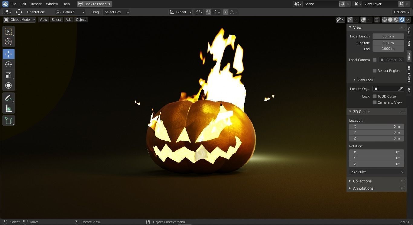 Jack-O-Lantern - Halloween Pumpkin  Low-poly 3D model_14