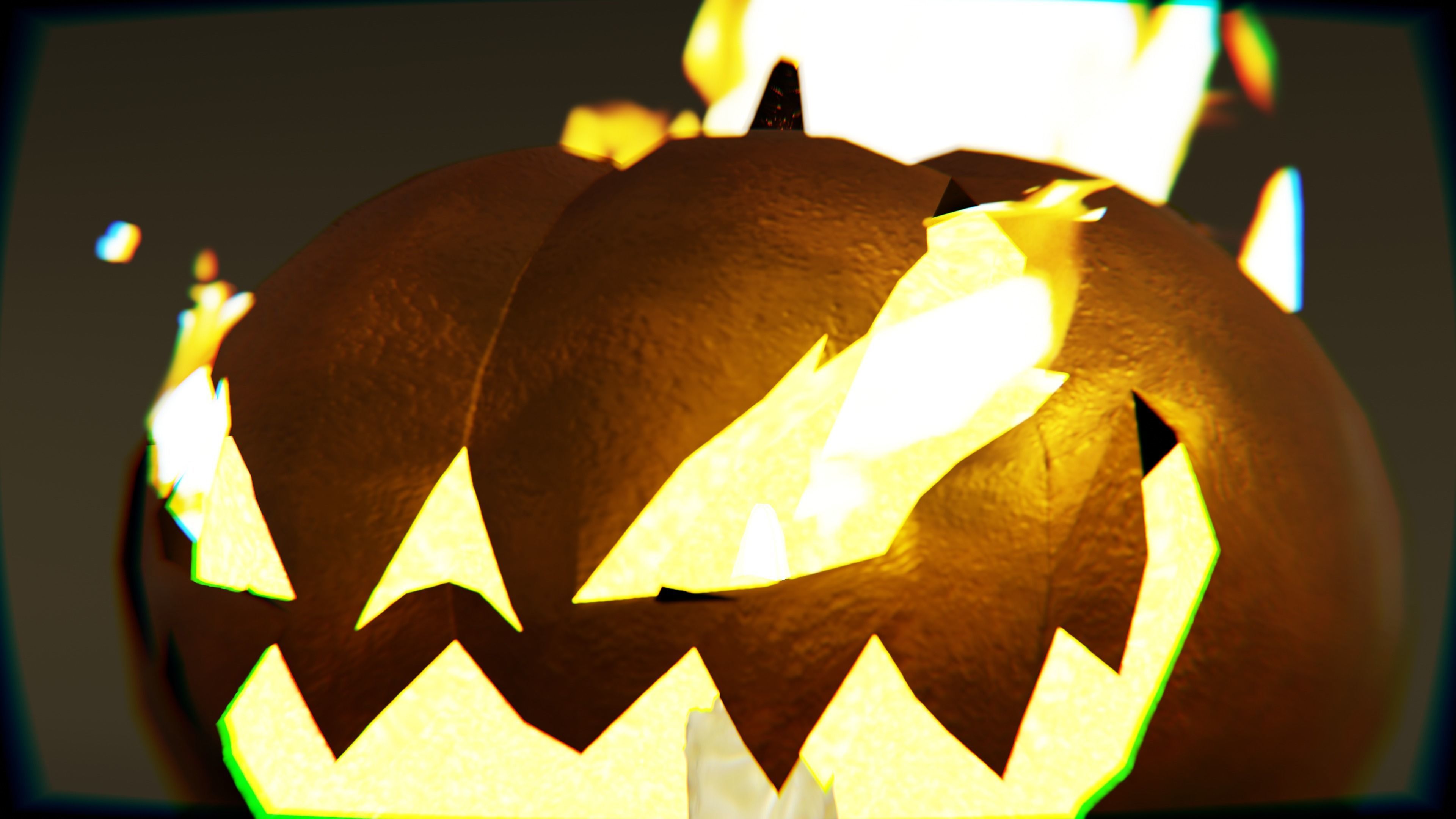 Jack-O-Lantern - Halloween Pumpkin  Low-poly 3D model_2