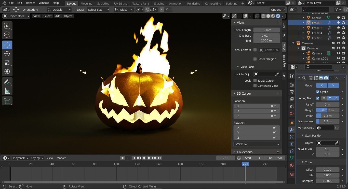 Jack-O-Lantern - Halloween Pumpkin  Low-poly 3D model_20