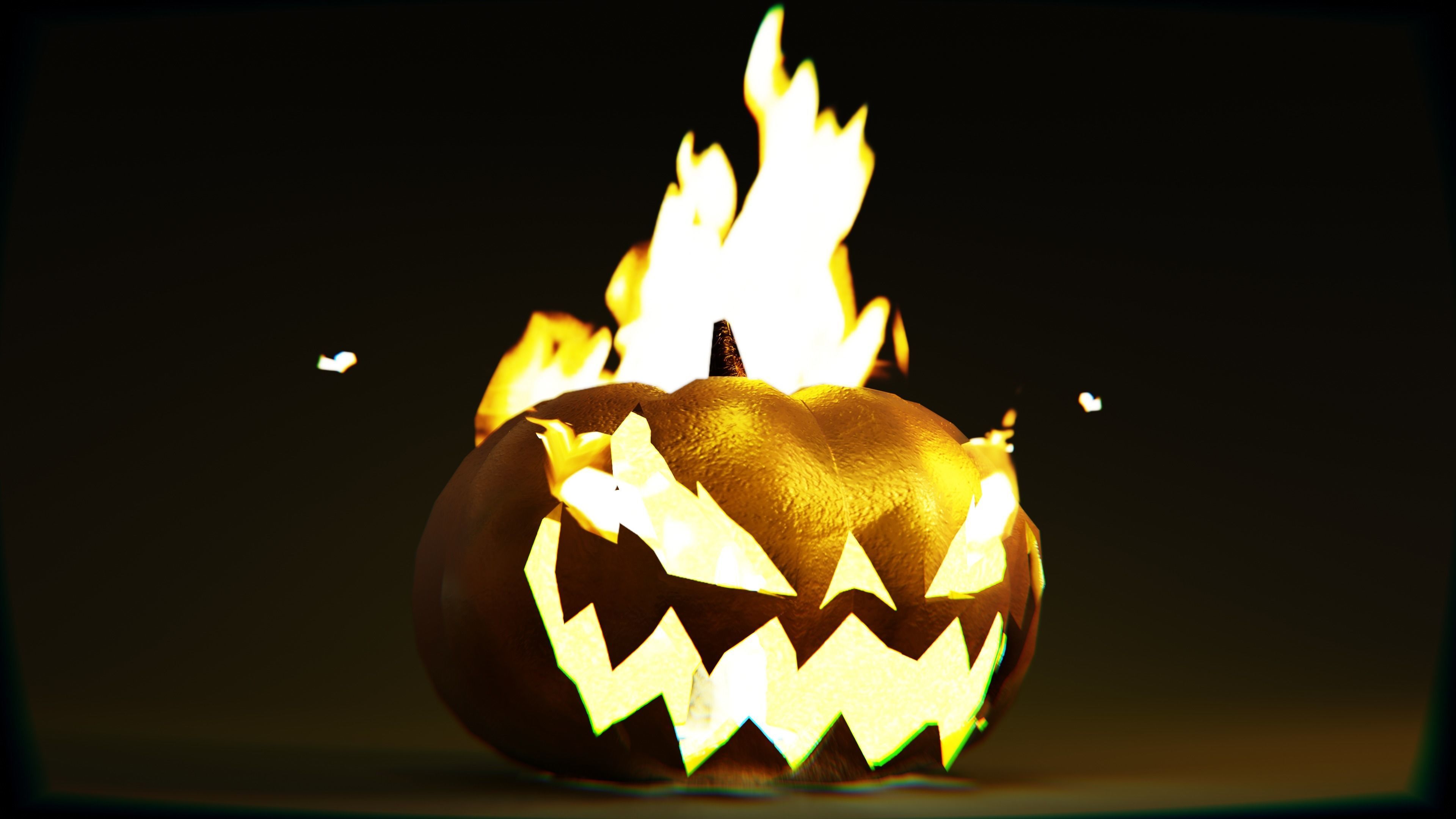 Jack-O-Lantern - Halloween Pumpkin  Low-poly 3D model_4