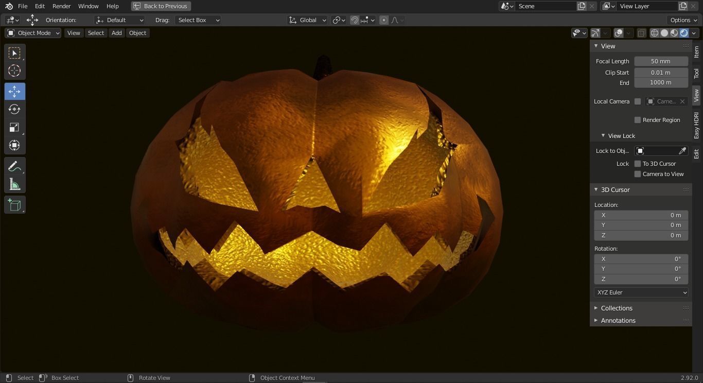 Jack-O-Lantern - Halloween Pumpkin  Low-poly 3D model_17