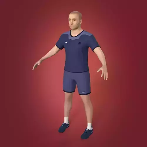 Fitness Coach Man - Athlete -- With IK and FK Rig Low-poly 3D model