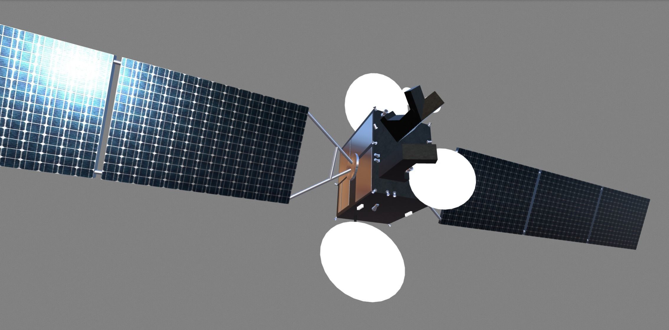 Turksat 6A GEO Satellite Low-poly 3D model_1