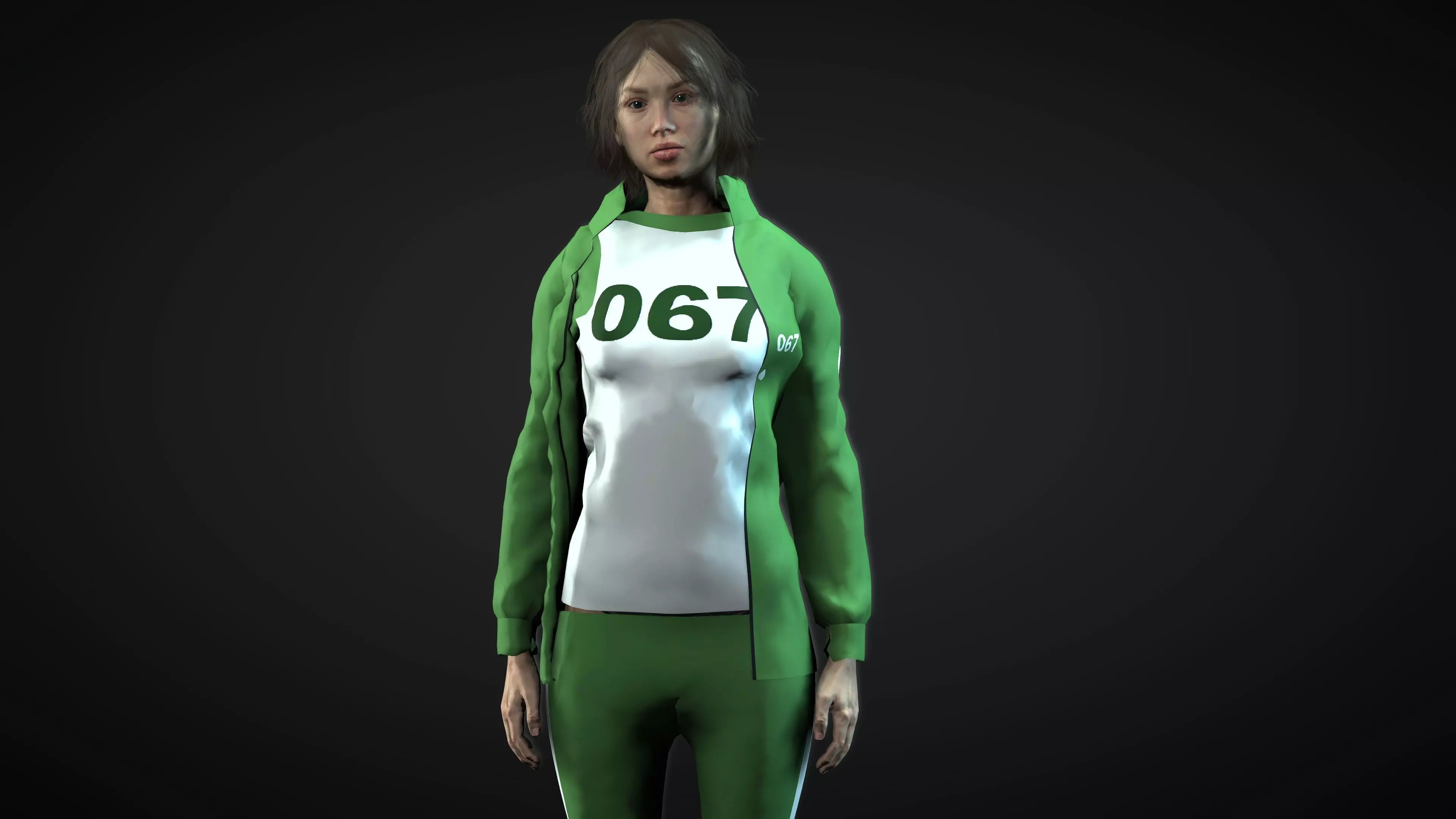 Squid Game Sae Byeok  Low-poly 3D model_0