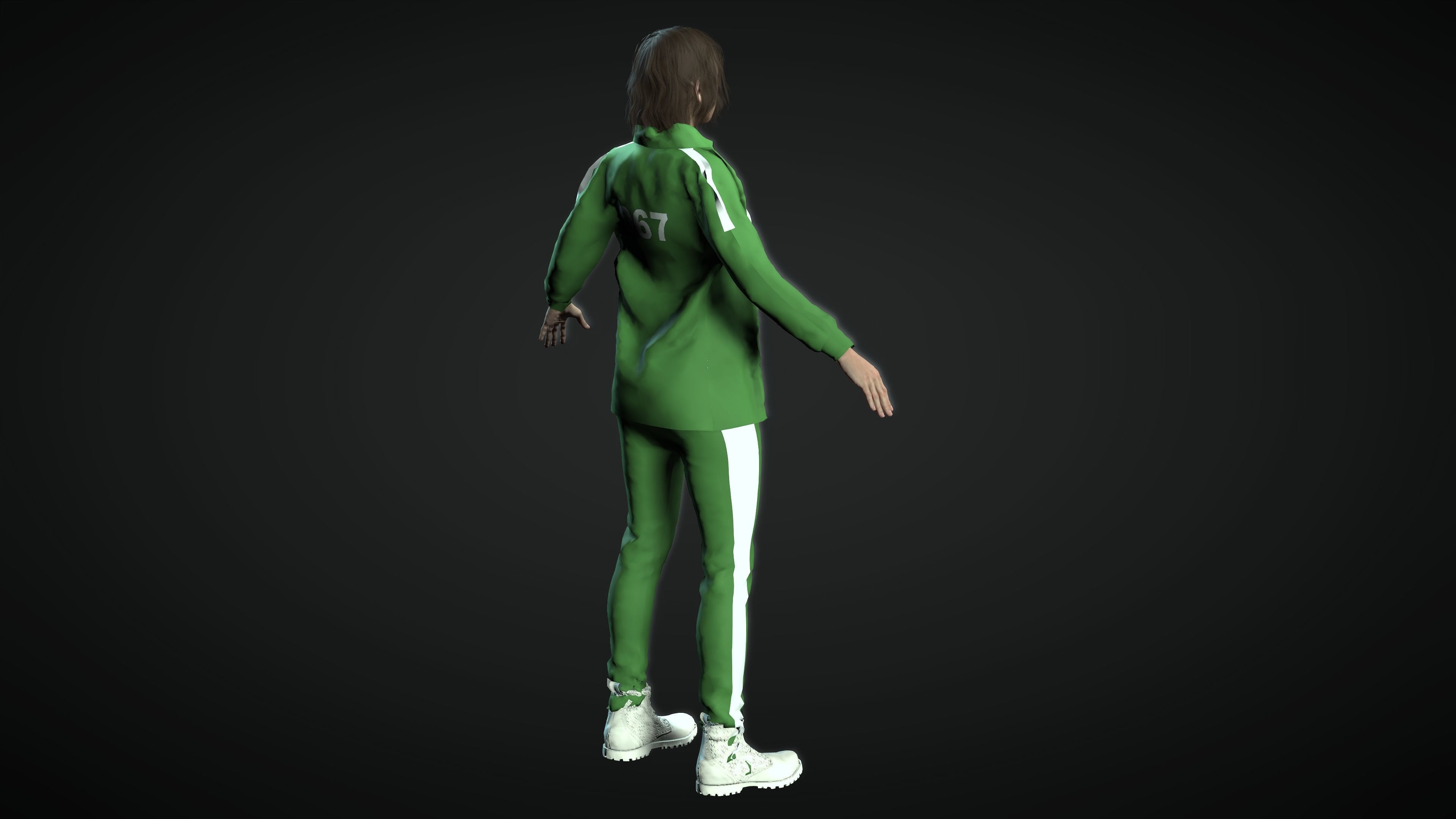 Squid Game Sae Byeok  Low-poly 3D model_4