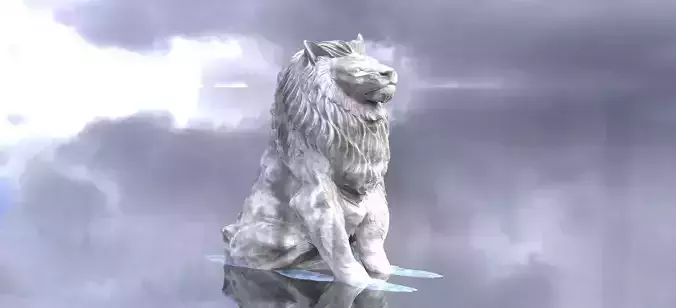 Lion statue different 3D Studied off classical sculpture  3D model