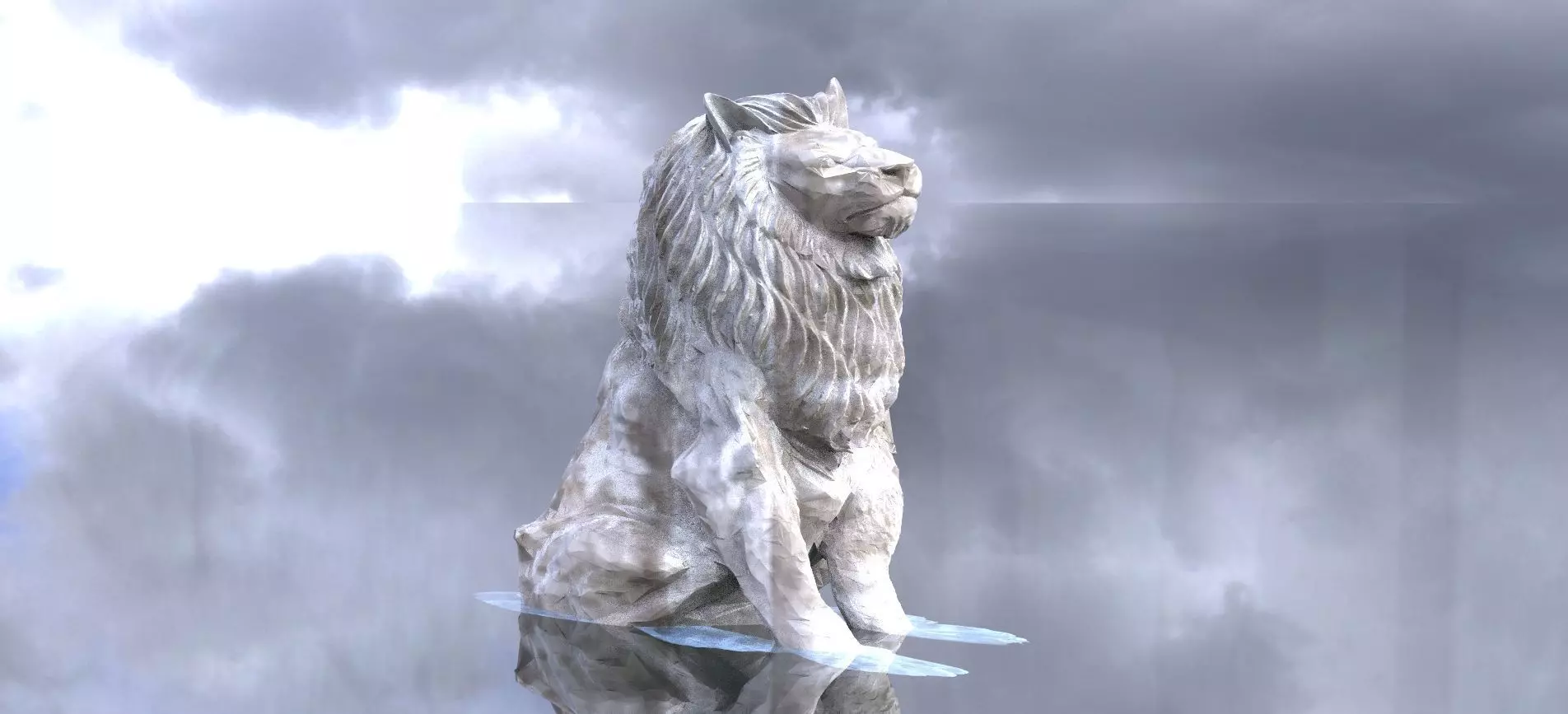 Lion statue different 3D Studied off classical sculpture  3D model_0