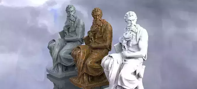 Ancient Greek Temple Statue 3D model