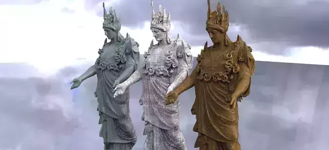 Ancient fantasy Greece Statue 3D model