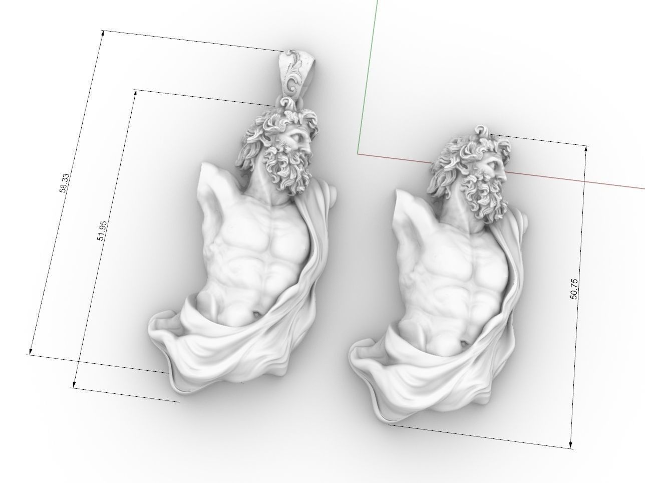 zeus Dias pendant  3D print model_2