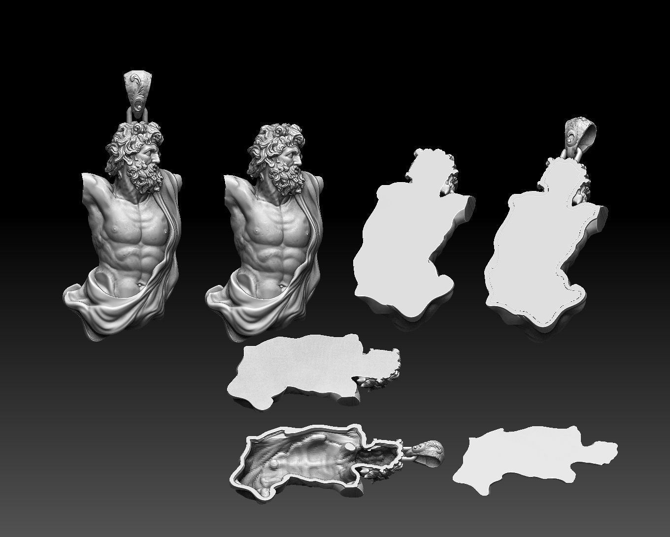 zeus Dias pendant  3D print model_4