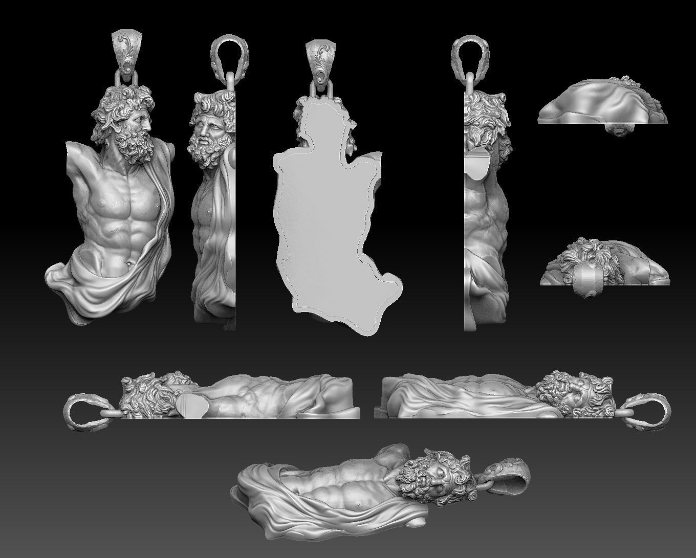 zeus Dias pendant  3D print model_7