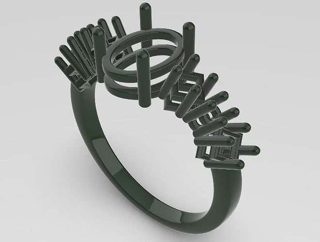 anillo ovalo y prince 3D print model