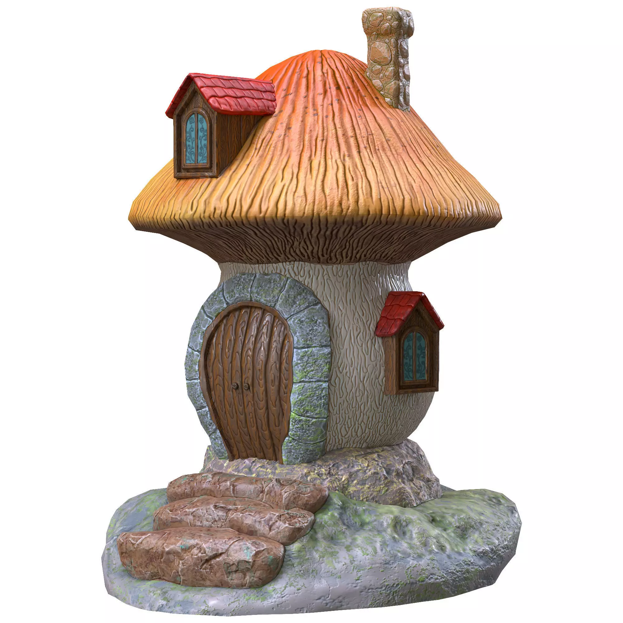 Mushroom Fantasy House Low-poly 3D model