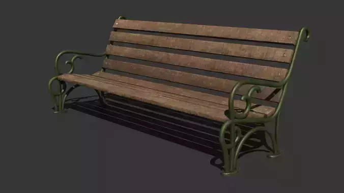 Bench 3D model PBR park