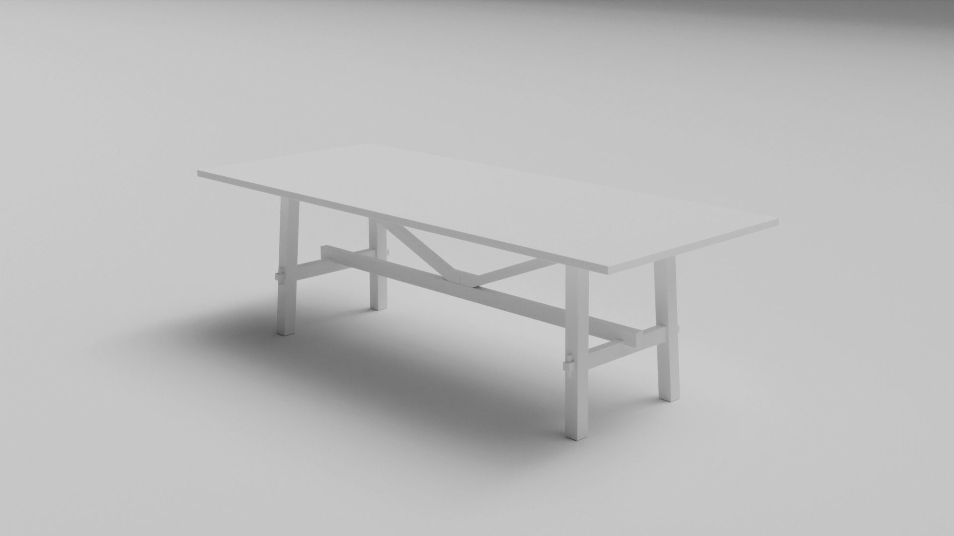 Wooden Kitchen Table Free low-poly 3D model_4