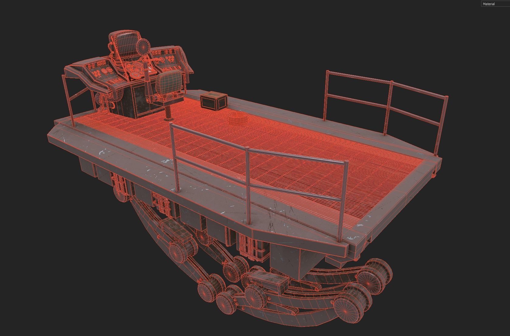 Steampunk Time Machine Low-poly 3D model_2