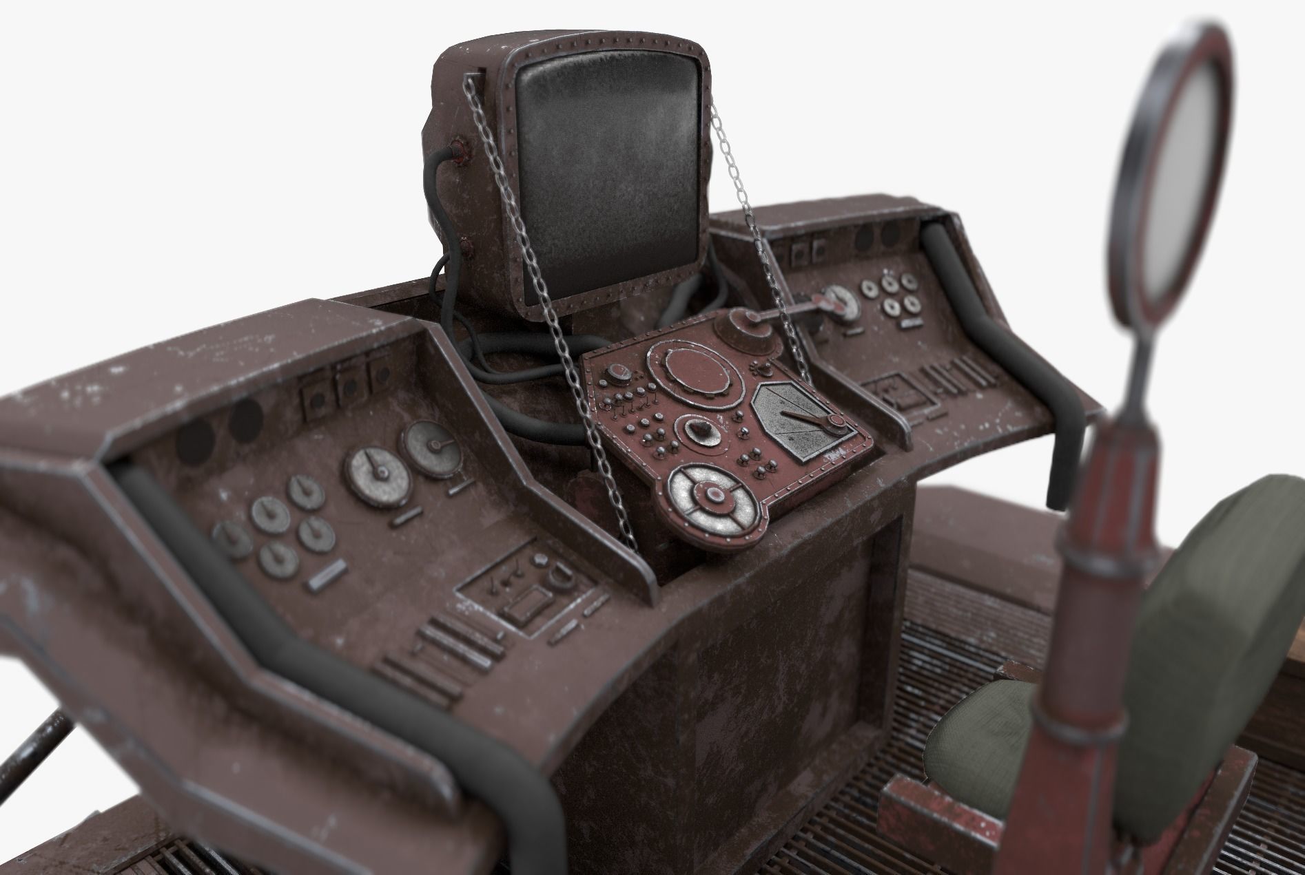 Steampunk Time Machine Low-poly 3D model_1