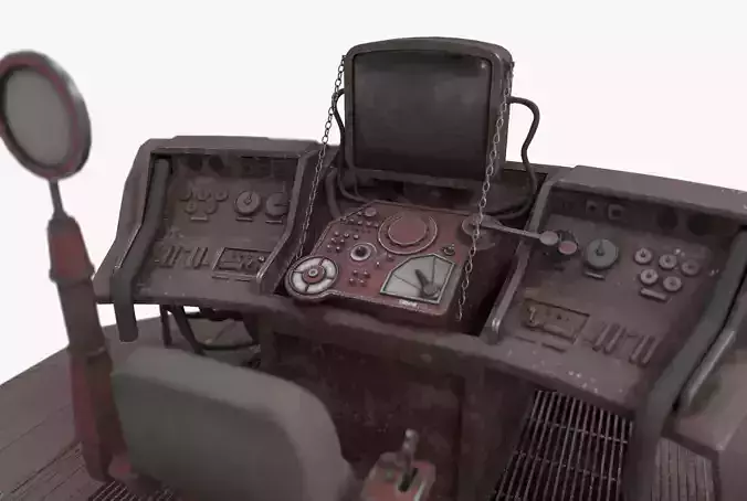 Steampunk Time Machine Low-poly 3D model